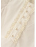 Ivory Cotton Tulle Short Sleeves Flower Girl Dress